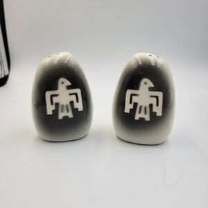 Vintage Ceramic Native Salt & Pepper Shaker Pair